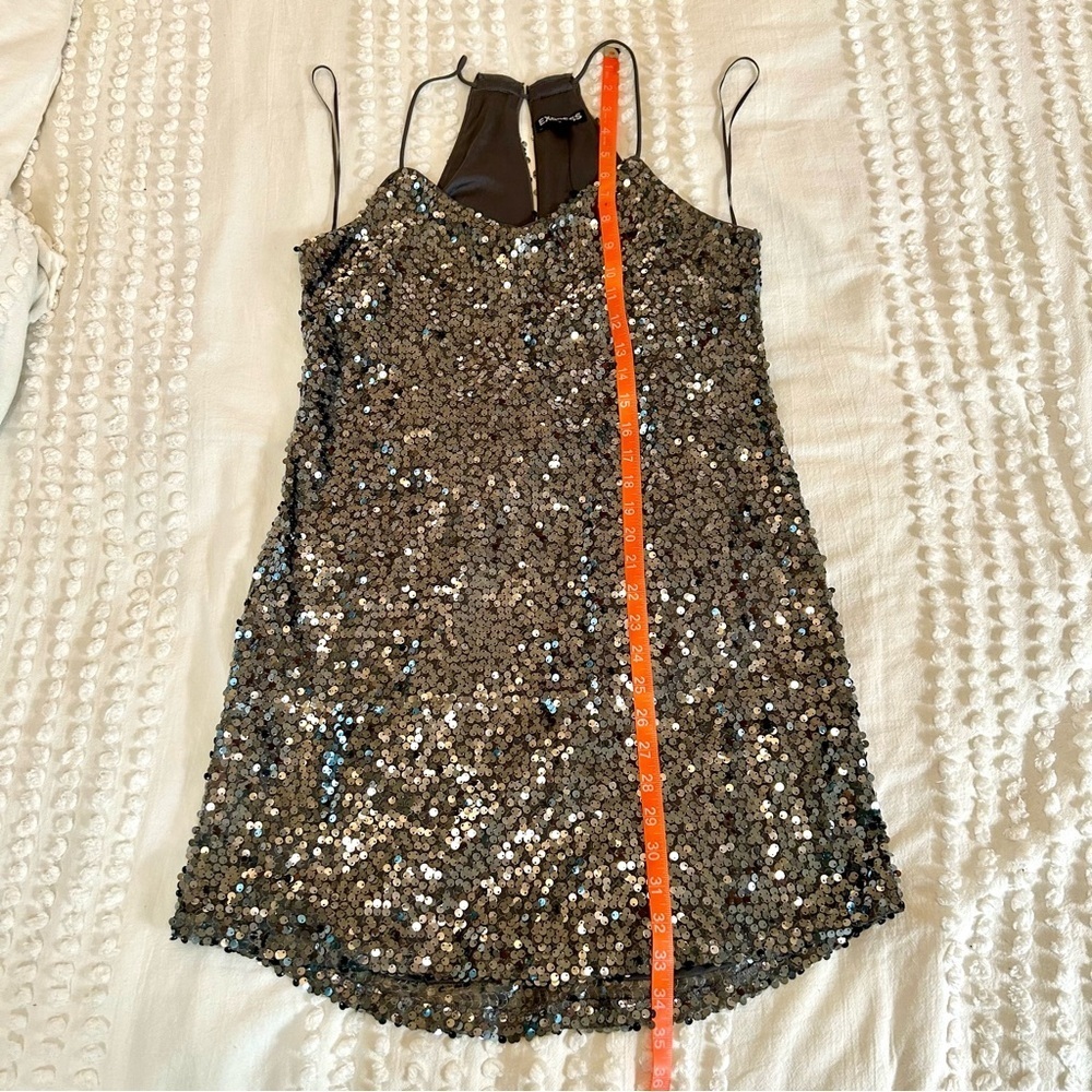 Express Women’s Silver Sequin Slip Mini Dress Sz S EUC - Picture 9 of 13